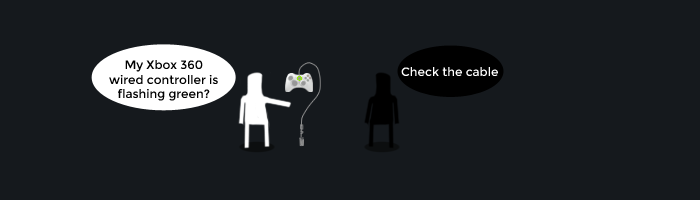 If your wired xbox 360 controller suddenly doesn't work and flashes a green ring. 